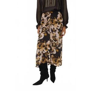 NEW MARIA CHER carroll bonny long skirt in brown floral